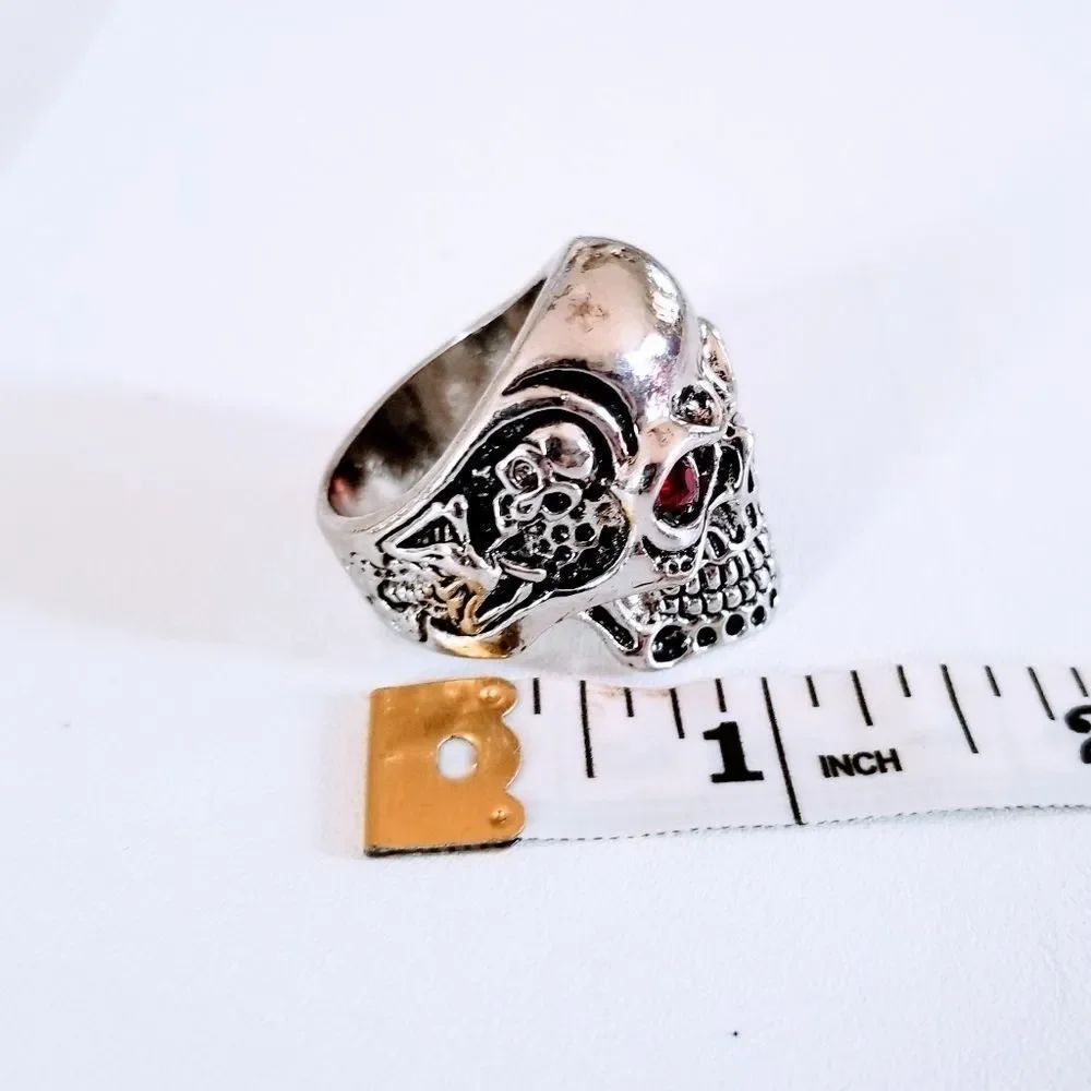 Skull Gothic Biker Ring Stainless Steel sz 12 NEW